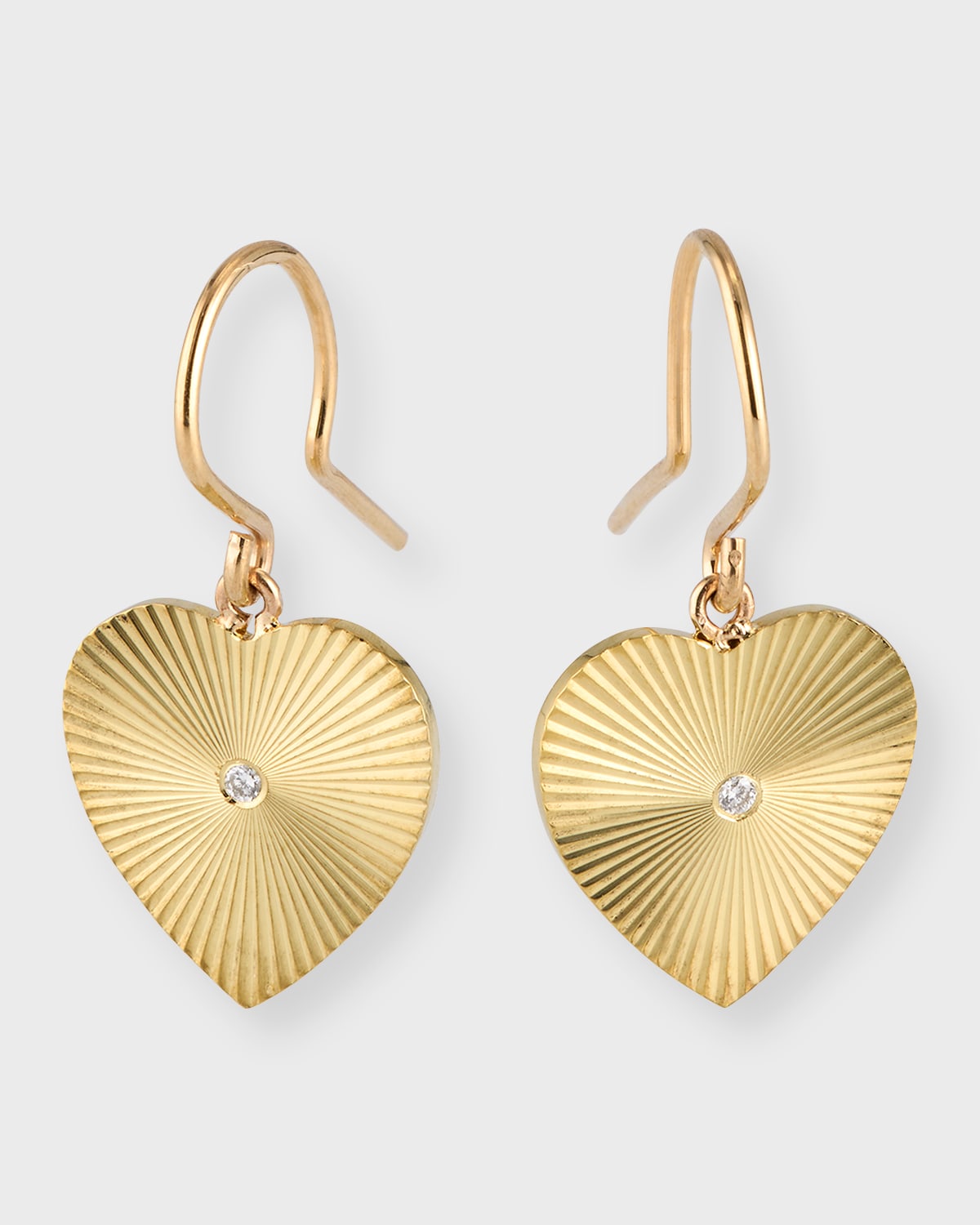 Jennifer Meyer 18k Yellow Gold '70s Mini Heart Earrings In Yg Dia