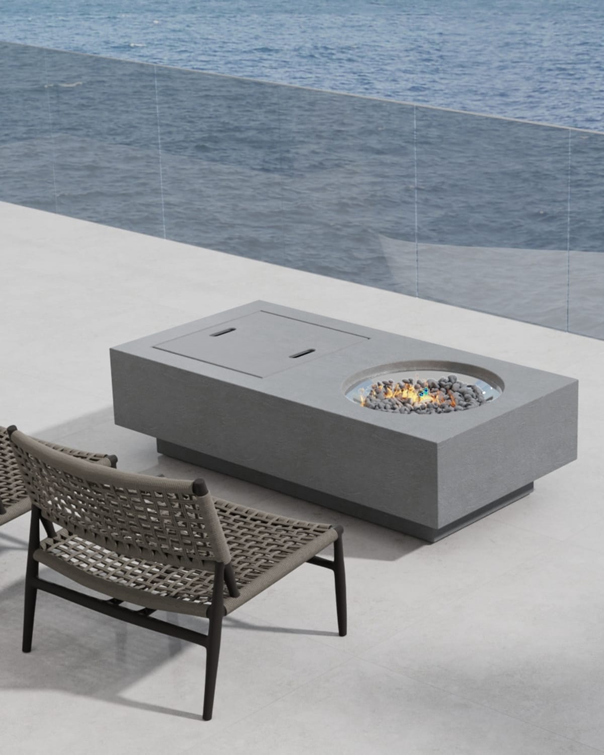 Gravestone Self-Contained Tank Rectangular Fire Table