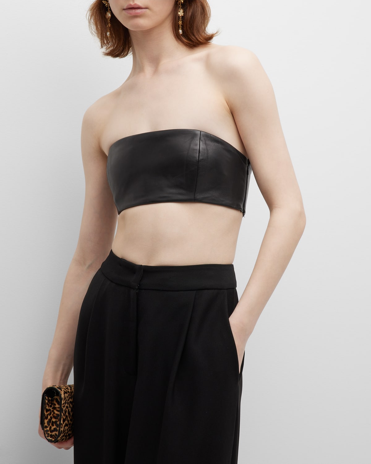 MONOT LEATHER BANDEAU TOP
