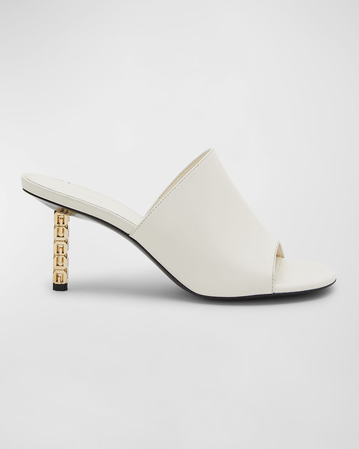 Givenchy G Cube Leather Mule Sandals In 105-ivory