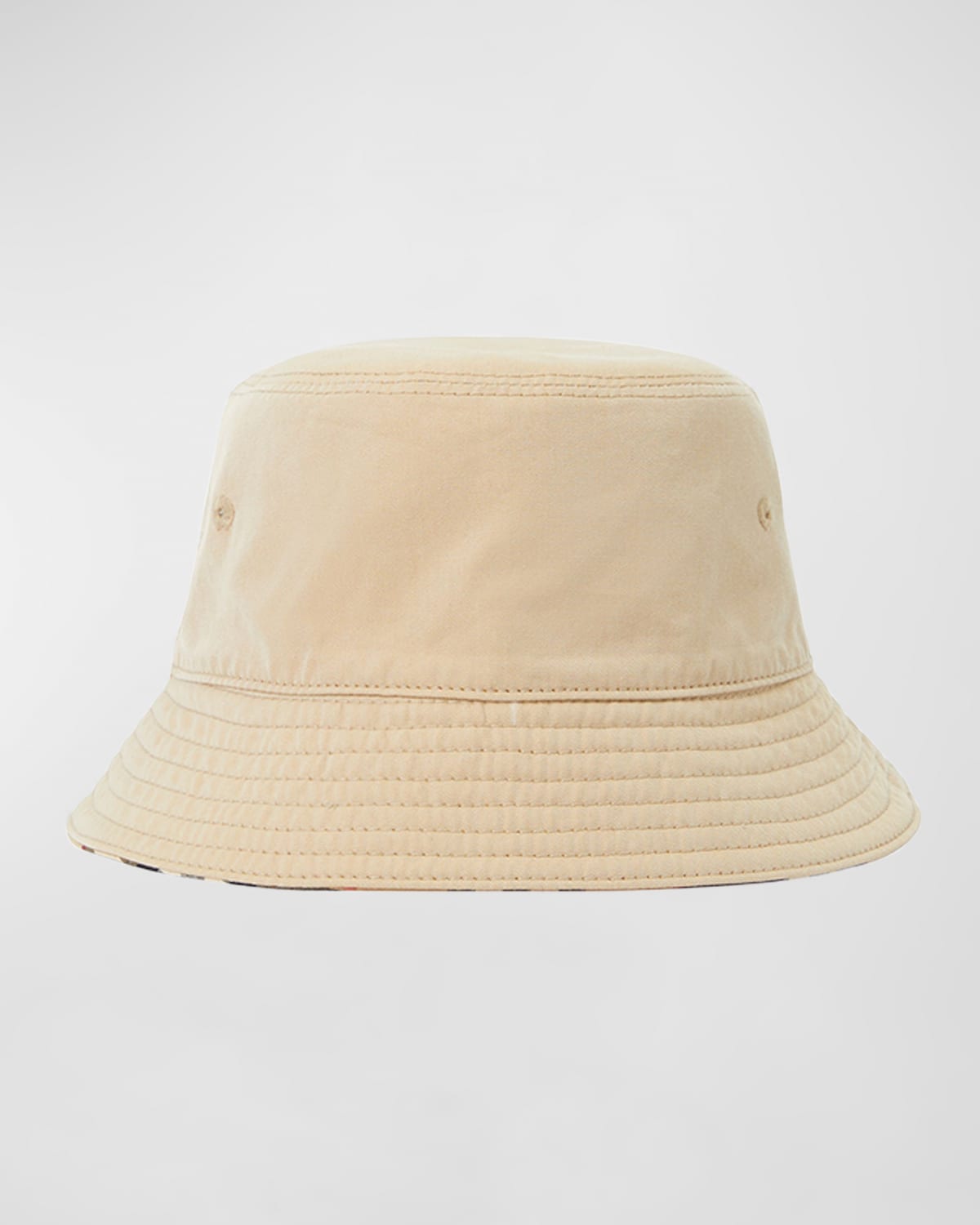 Shop Burberry Kid's Reversible Check Bucket Hat In Honey