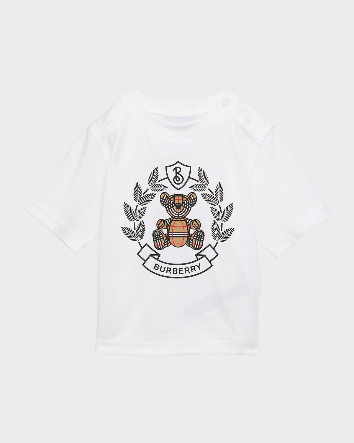 Burberry Kids' Cedar Crest Thomas Bear Graphic T-shirt In White