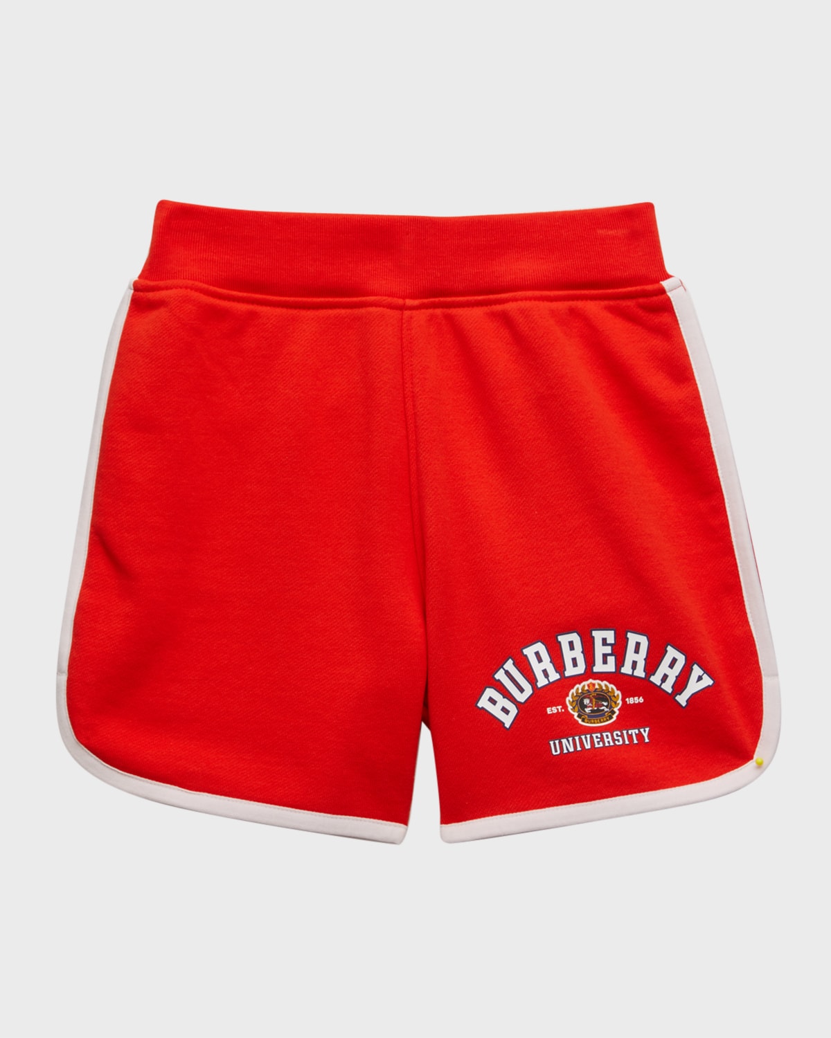 BURBERRY BOY'S VARSITY LOGO-PRINT SHORTS