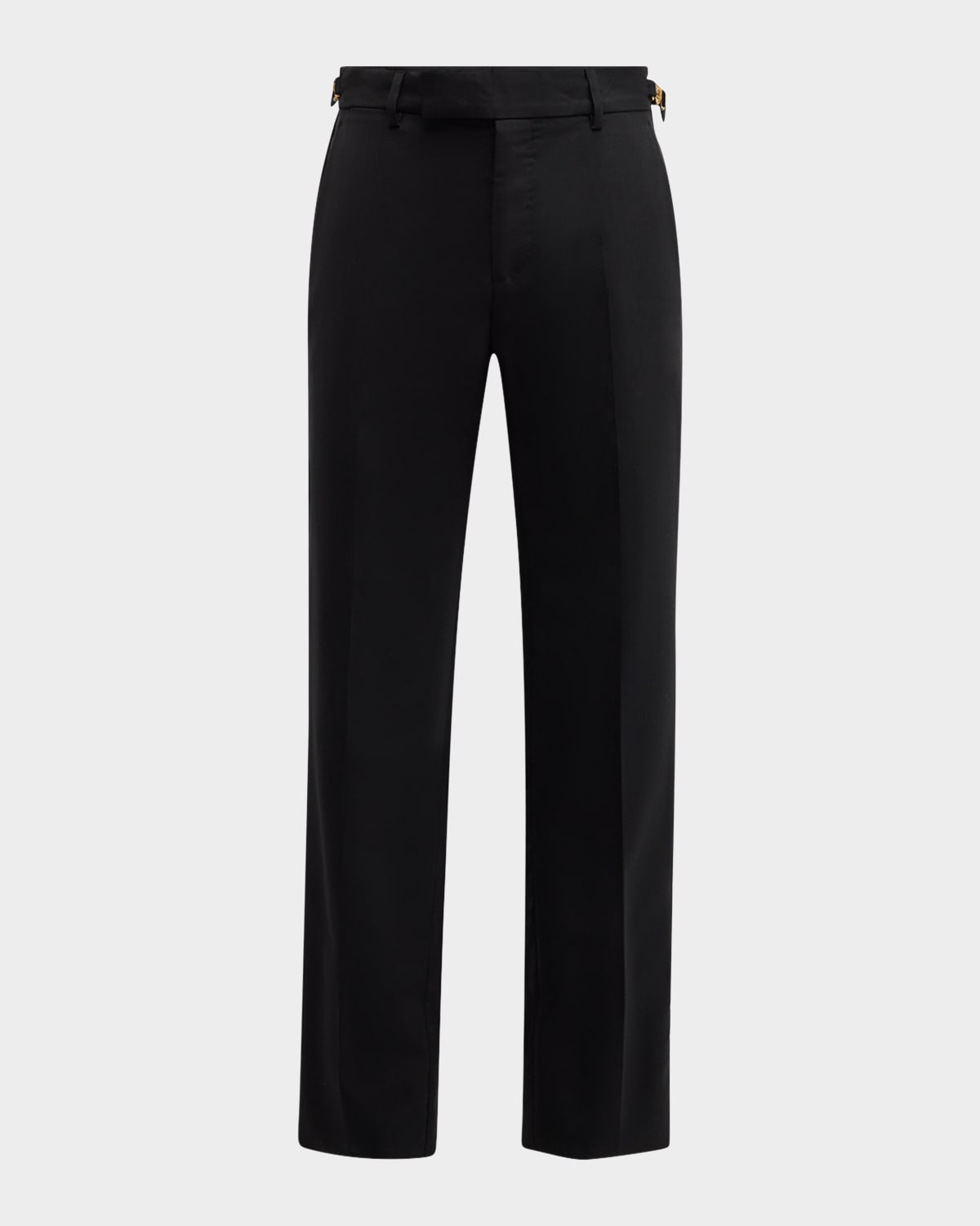 Shop Versace Men's Wool Canvas Suit Pants In Black