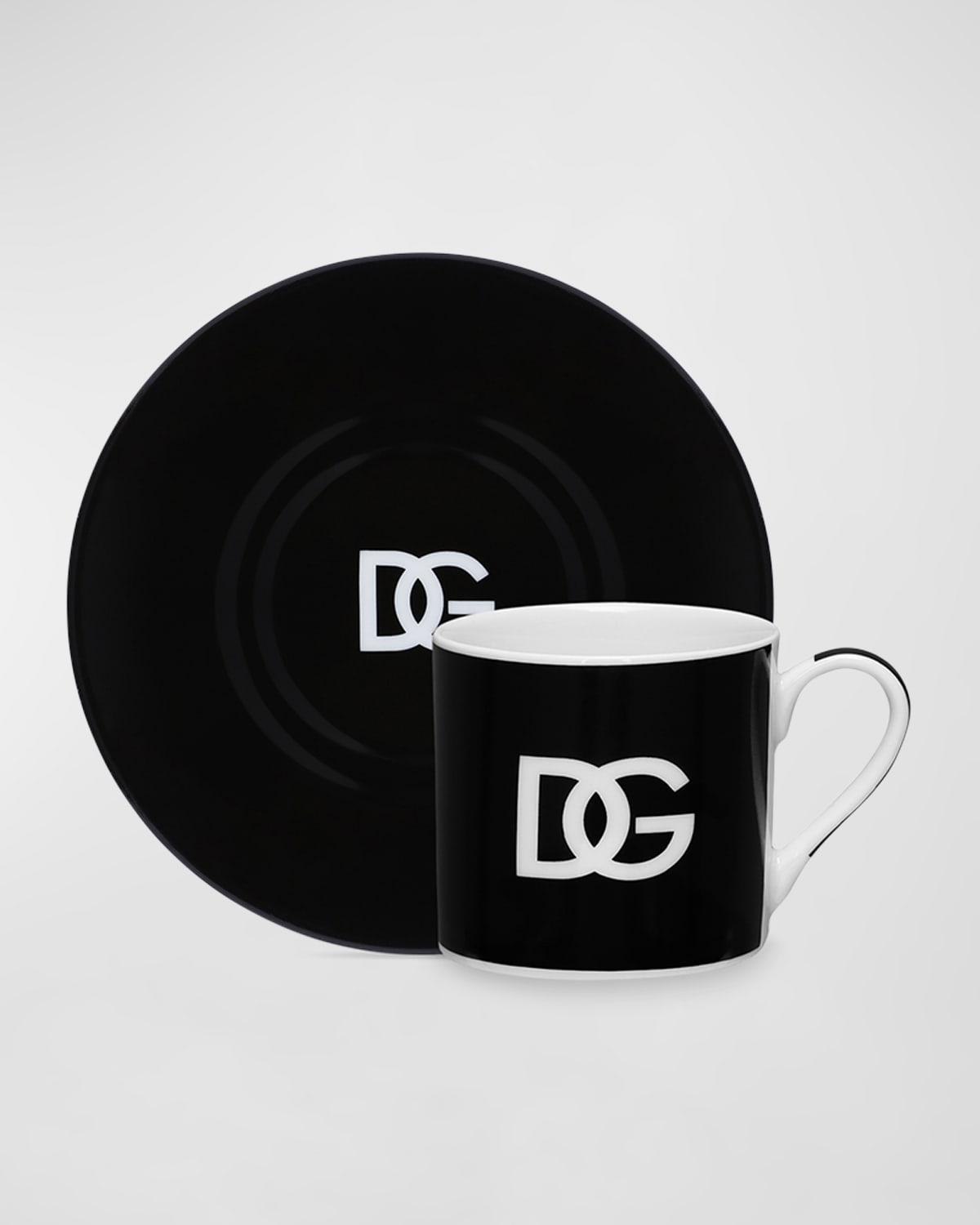 Dolce&Gabbana Casa DG Logo Espresso Cup and Saucer, Set of 2, Drinkware & Barware Coffee Mugs