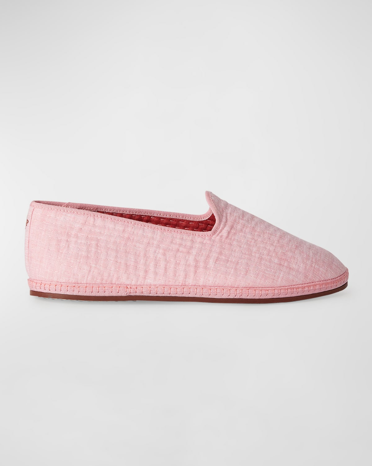 Loro Piana Laguna Furlane Grosgrain-trimmed Matelassé Linen Loafers In B3iv Pink Flaming