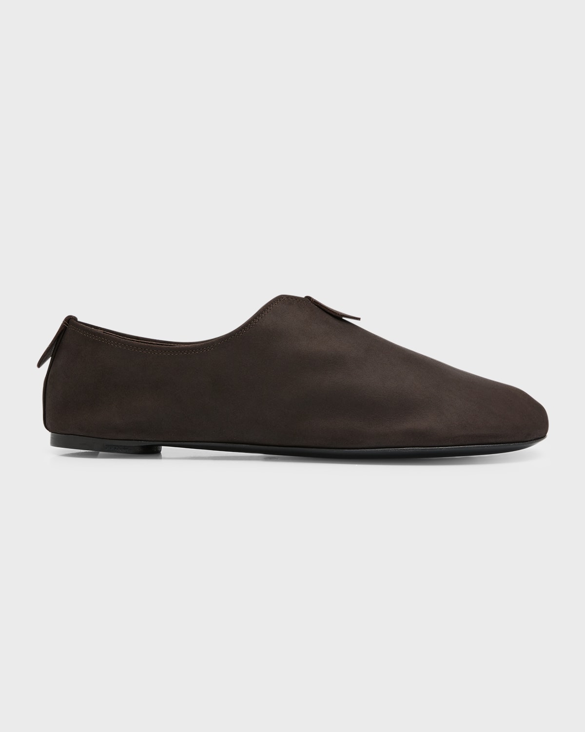 Loro Piana Floaty Leather-trimmed Moccasins In H026 Chocolate