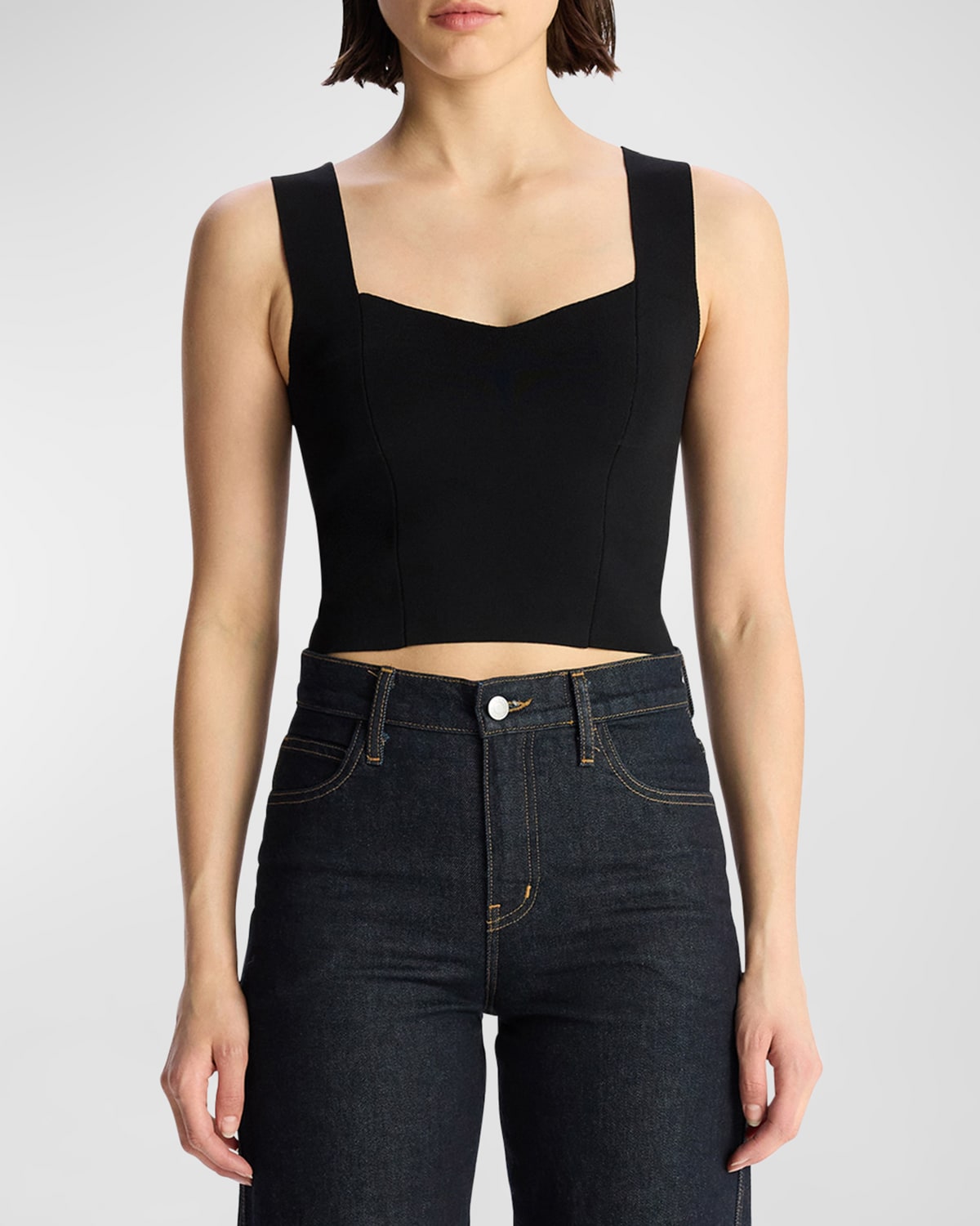 Shop A.l.c Jordana Sweetheart Tank Top In Black