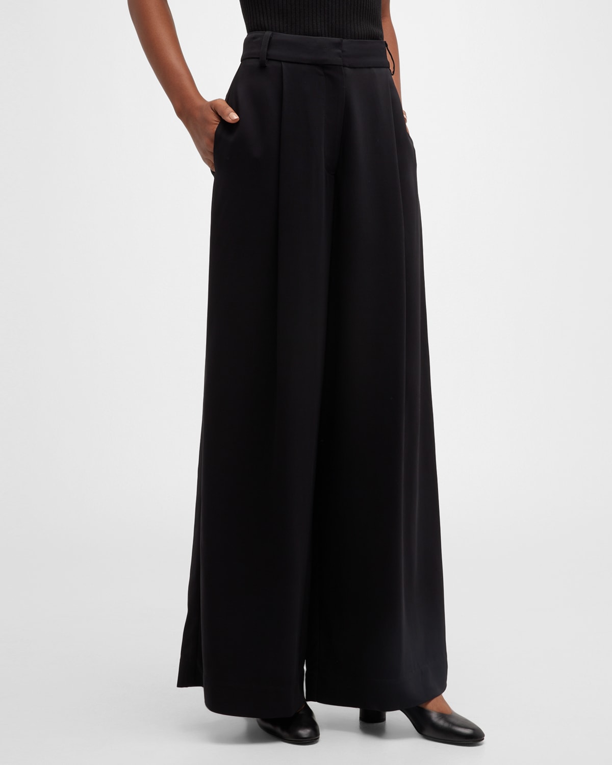 CO PLEATED WIDE-LEG TROUSERS