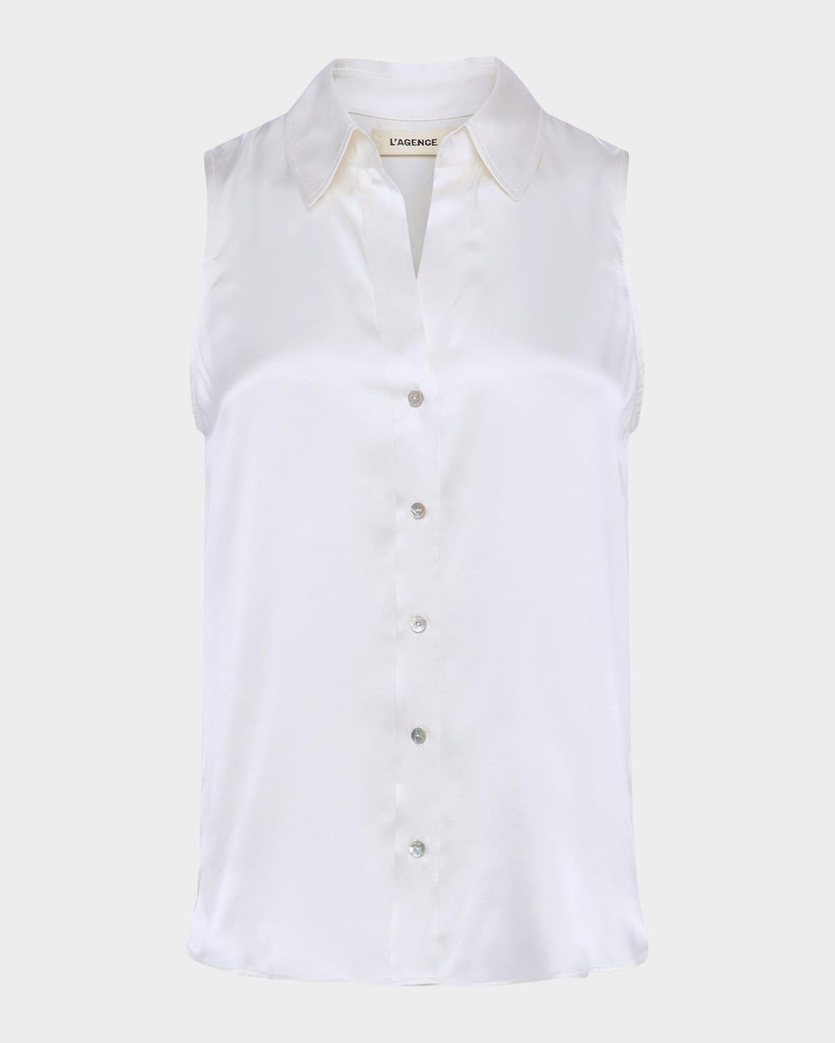 L Agence Emmy Sleeveless Silk Blouse In Ivory