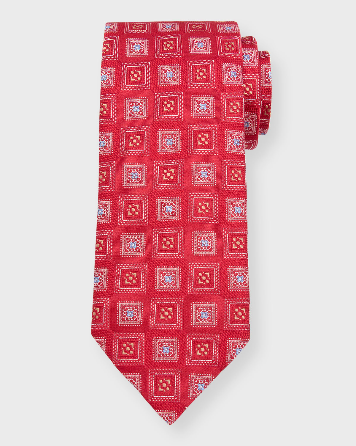 Eton Men's Square Medallion-Print Silk Tie