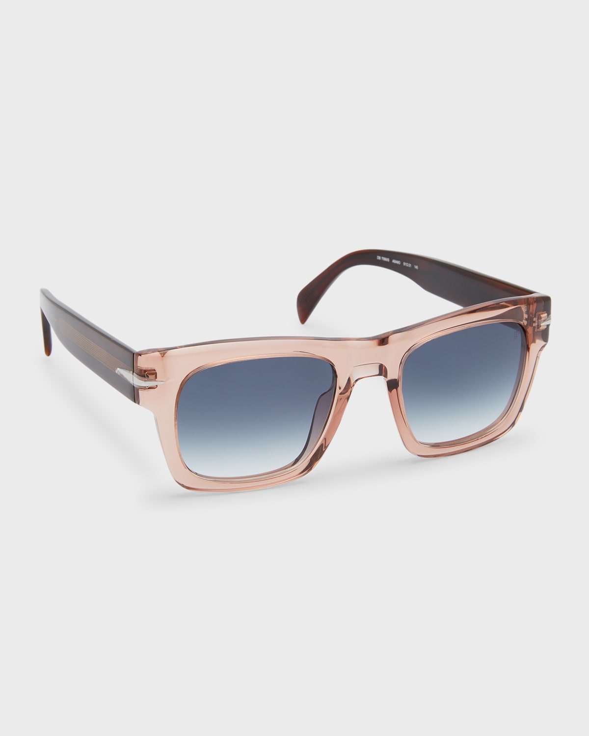 David Beckham Men's Square Acetate Sunglasses In Grey/pink