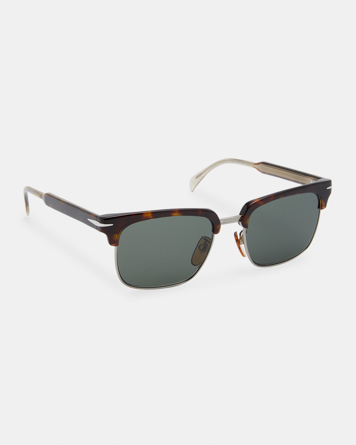 David Beckham Men's Half-rim Rectangle Sunglasses In Brown