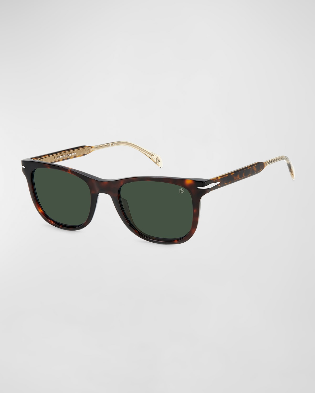 David Beckham Men's 52mm Acetate Rectangular Sunglasses In Havana Green
