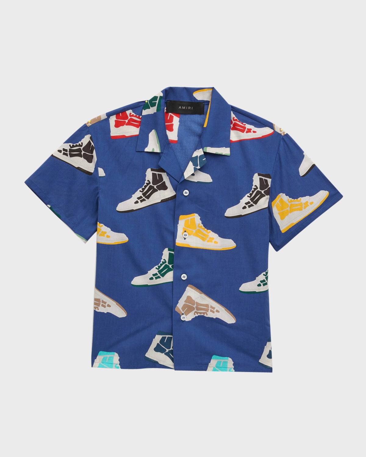 Amiri Boy's Skel Top Button Down Shirt In Blue