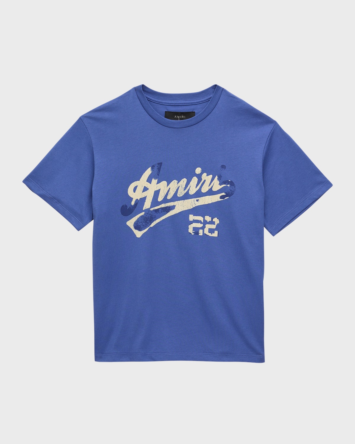 Amiri Kid's Varsity Logo-print T-shirt In Blue