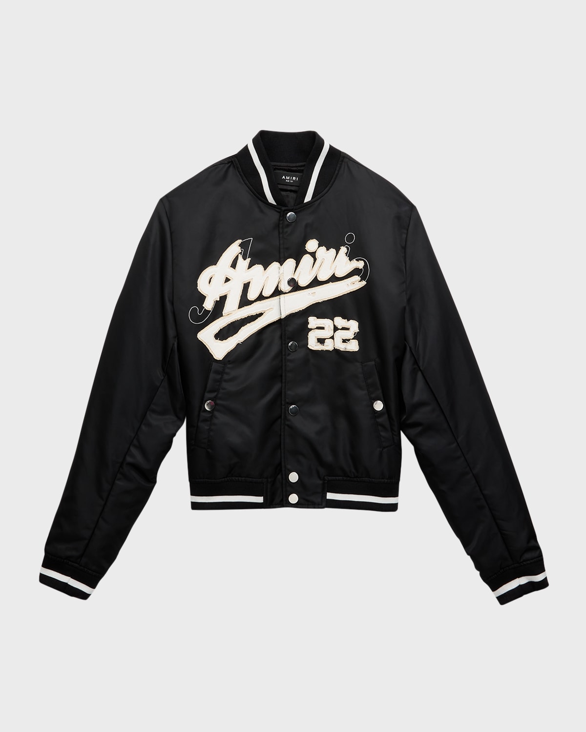 Amiri Logo-patch Bomber Jacket In Black
