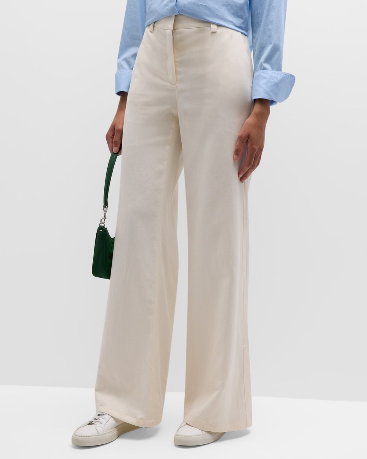 Twp The Howard Flat Front Flare Pants In Bone