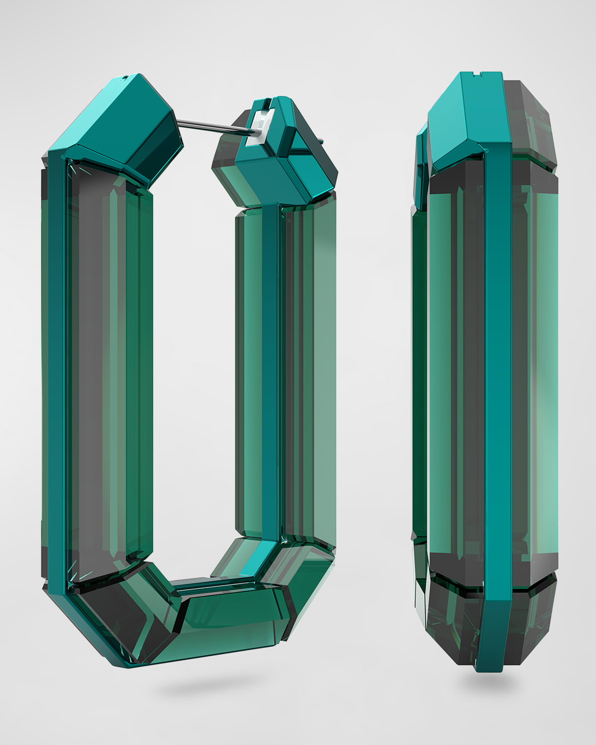 Swarovski Lucent Hoop Earrings In Green