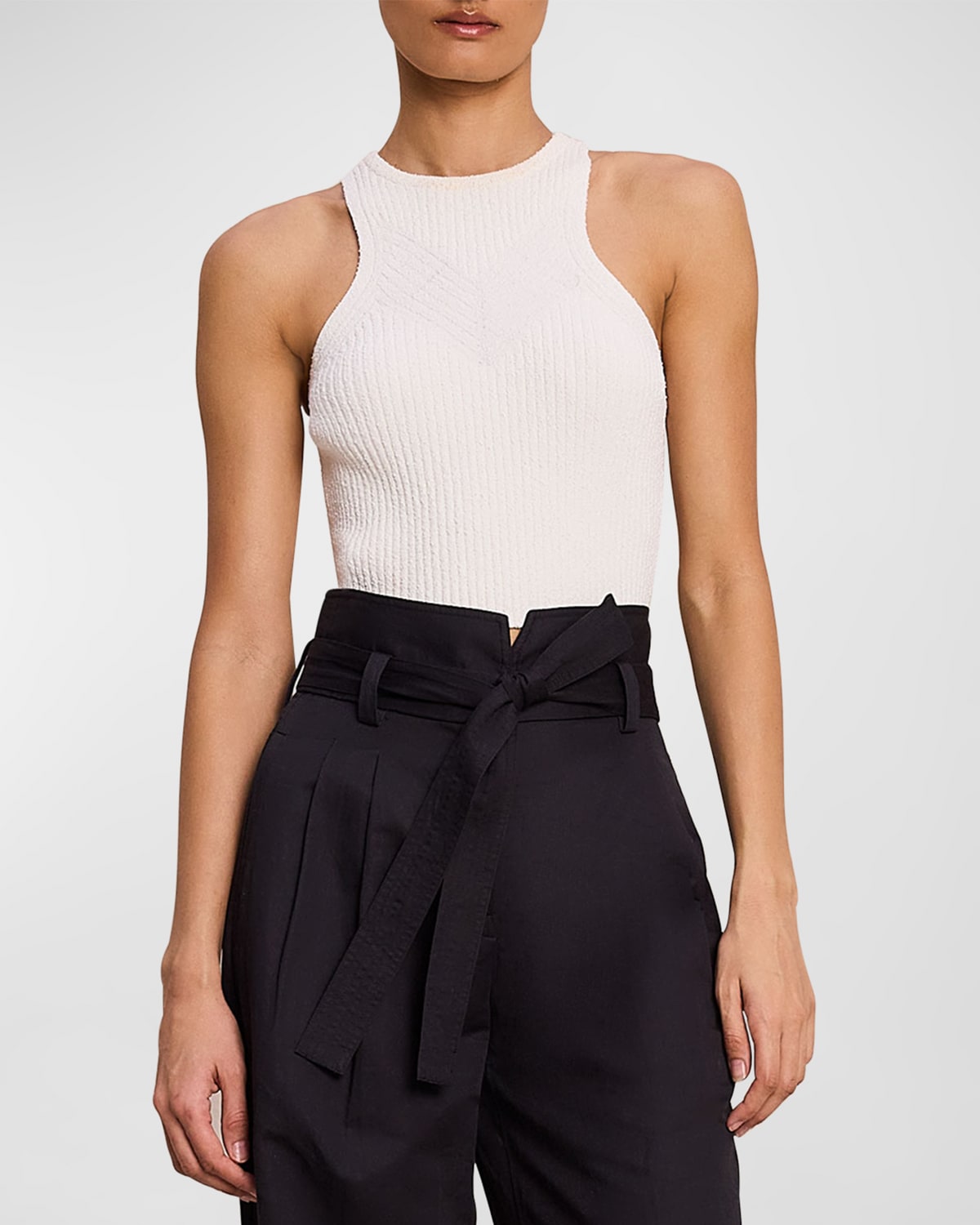Shop A.l.c Lucy Scoop-neck Crop Top In White