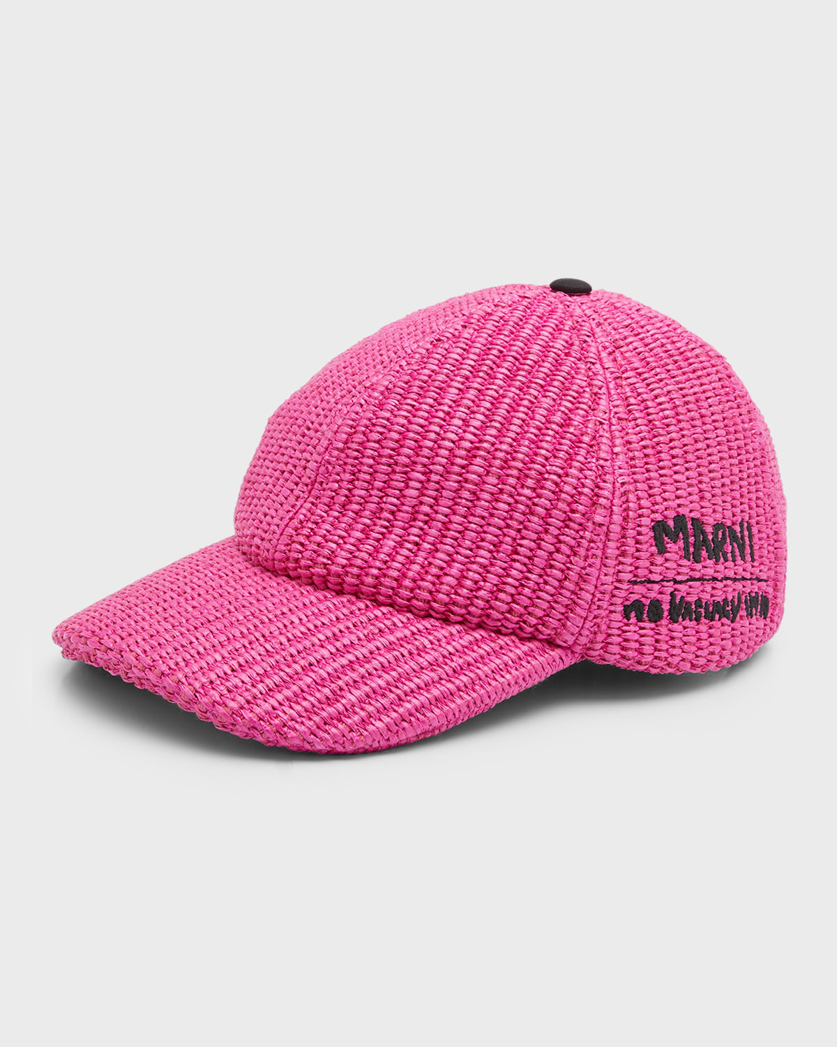 Marni X No Vacancy Inn Men's Raffia Baseball Hat In Fuchsia