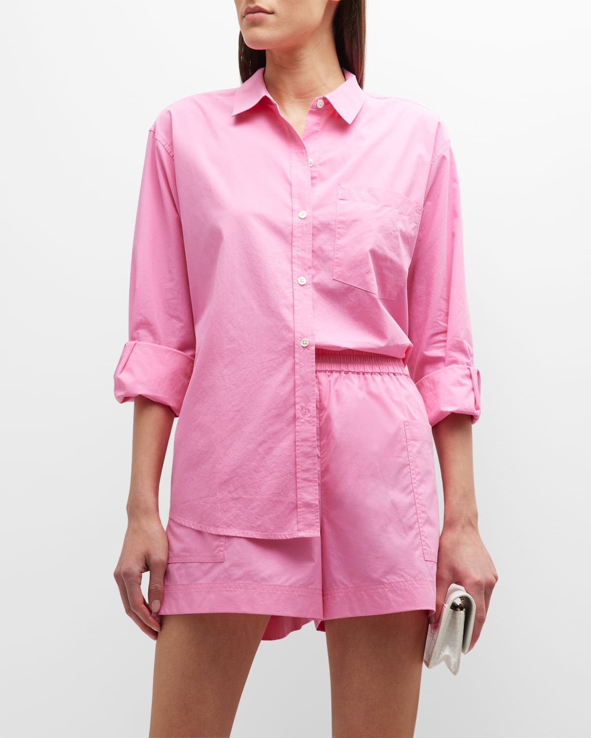 Rails Arlo Classic Button-front Shirt In Hot Pink