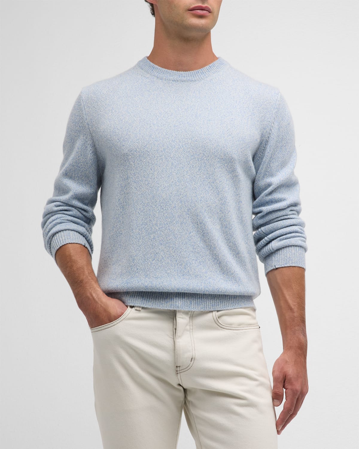 Men's Cashmere Mouline Crewneck Sweater