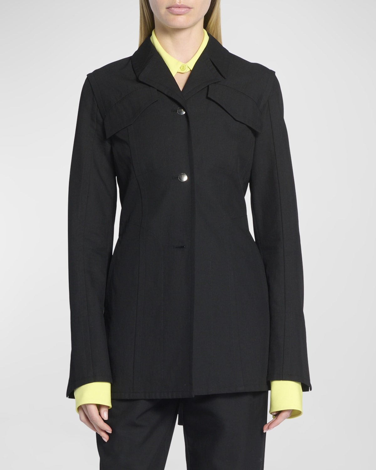 Proenza Schouler White Label Draped Suiting Jacket In Black