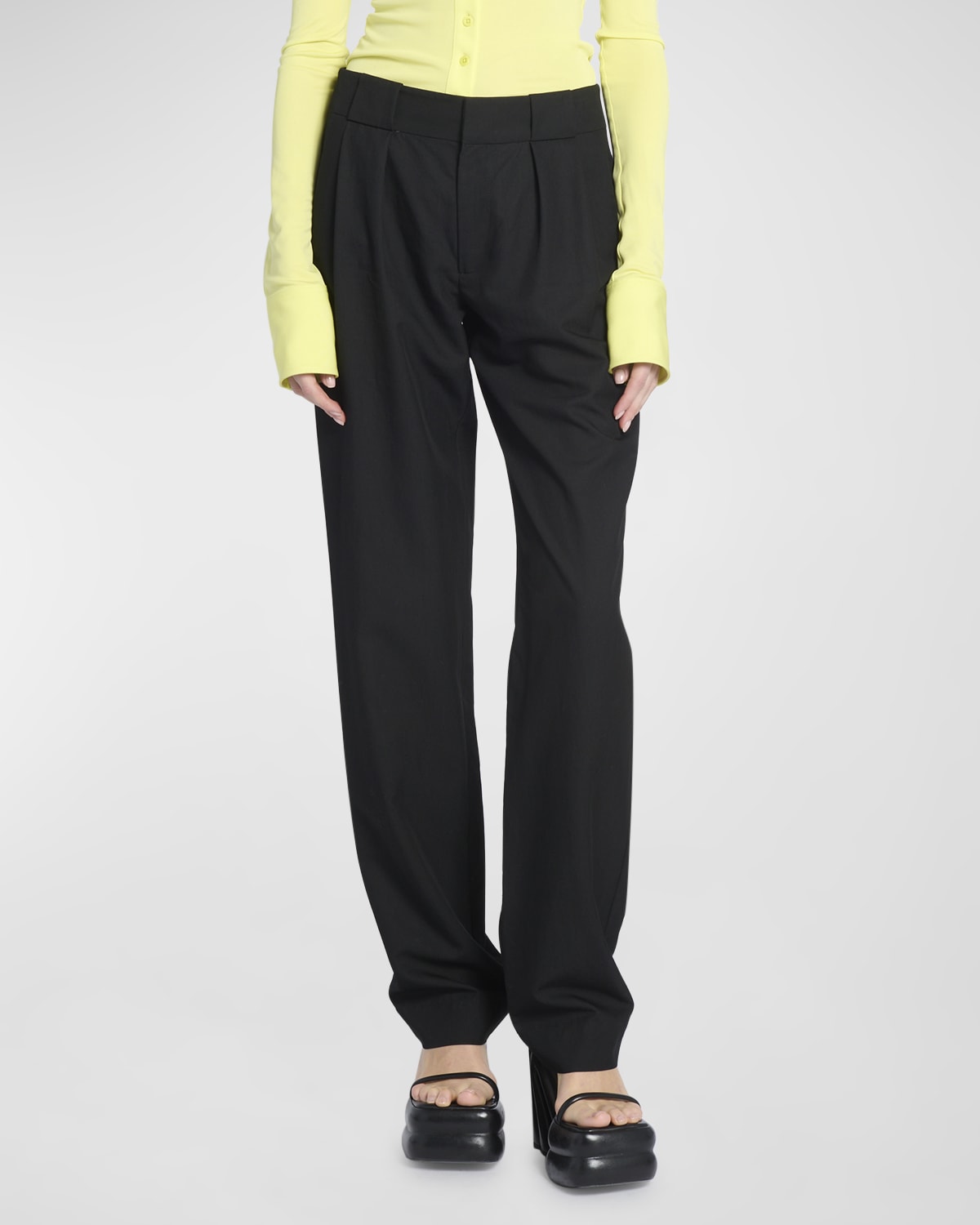 Proenza Schouler White Label Draped Suiting Trousers In Black
