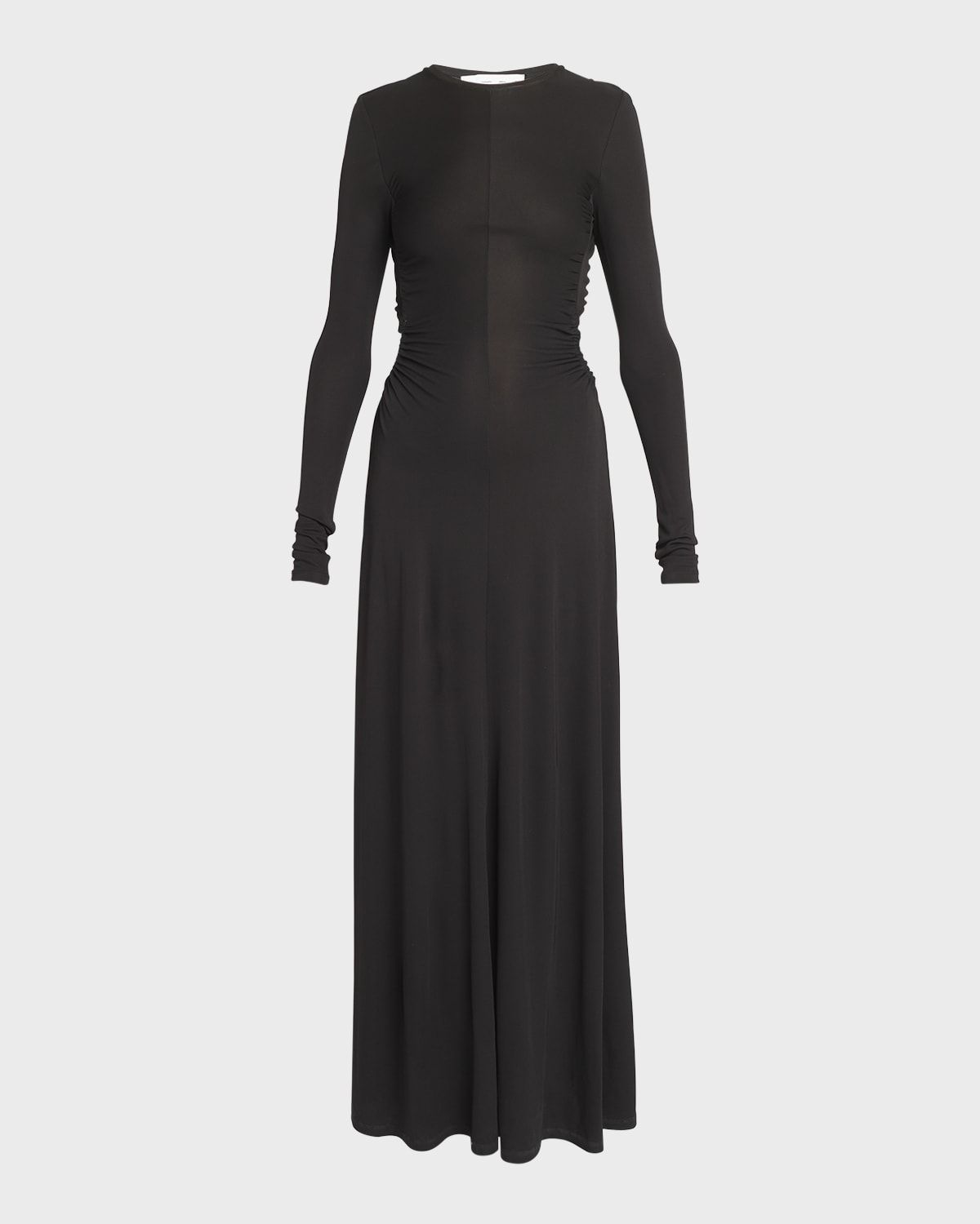 Proenza Schouler White Label Long-sleeve Open Back Jersey Maxi Dress In Black