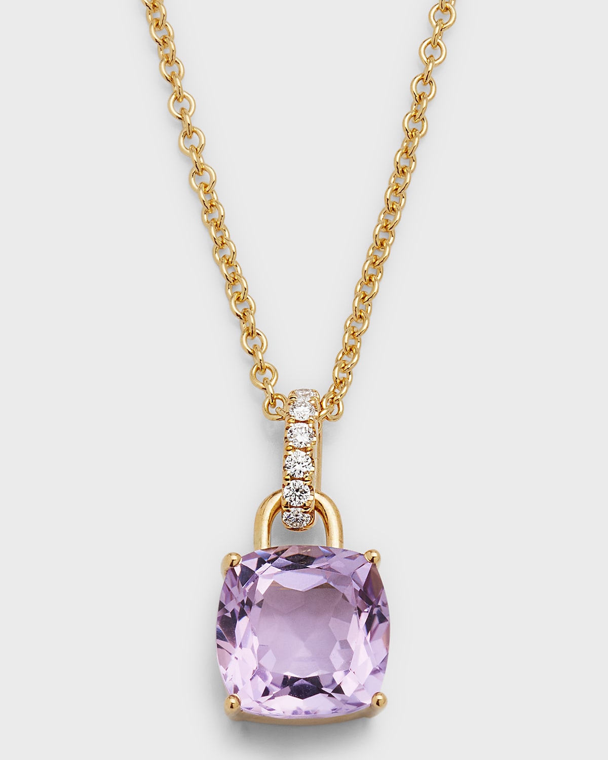 Kiki McDonough Kiki 18K Gold Amethyst Necklace with Diamonds