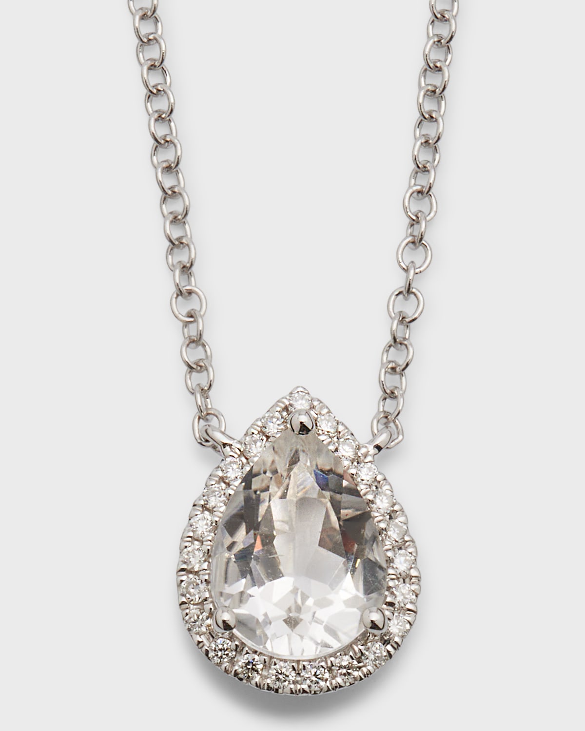 Kiki McDonough Grace Pear Blue Topaz and Diamond Necklace