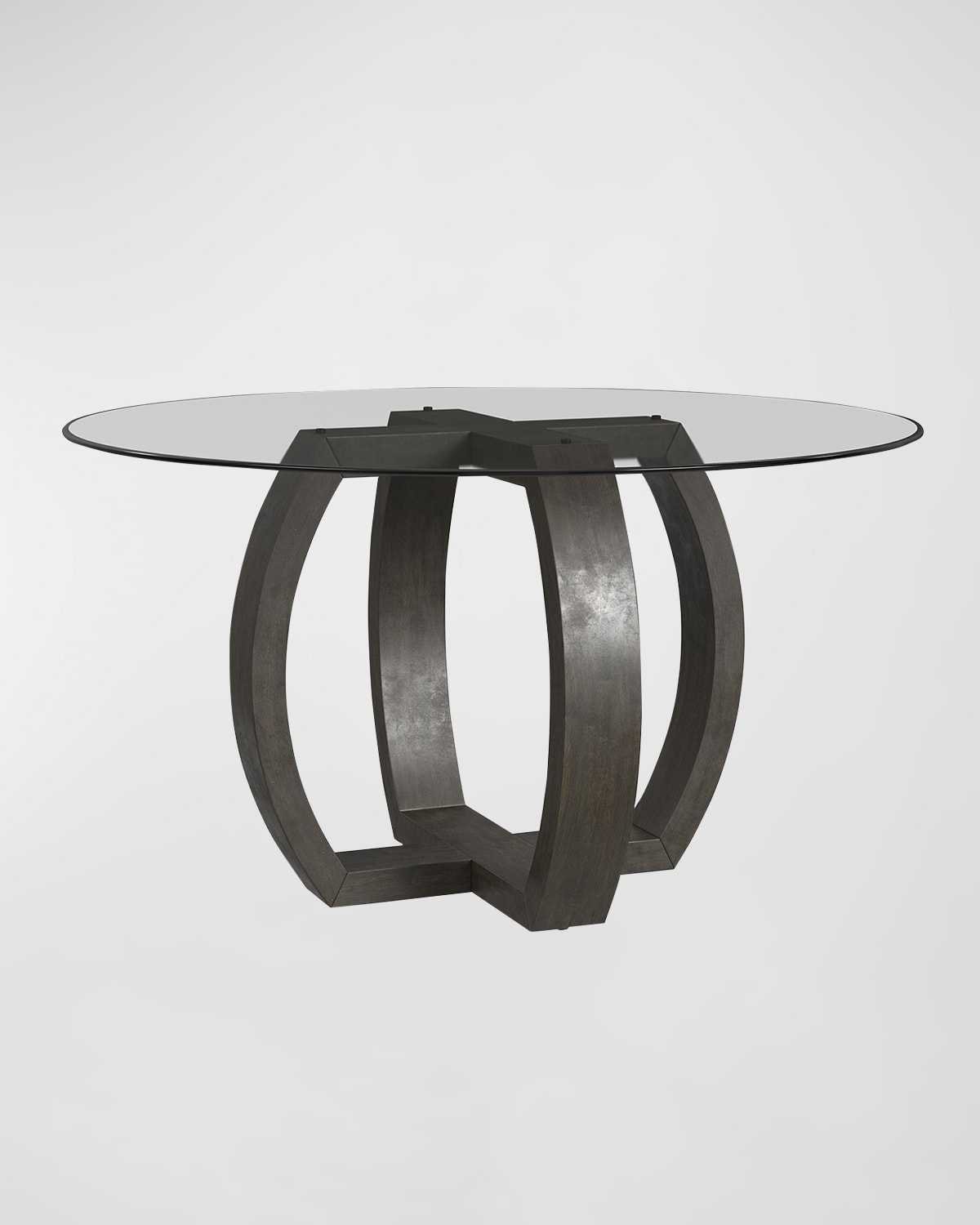 Katherine Noble By Bmc Culver 48" Round Dining Table In Charcoal Grey, Glass