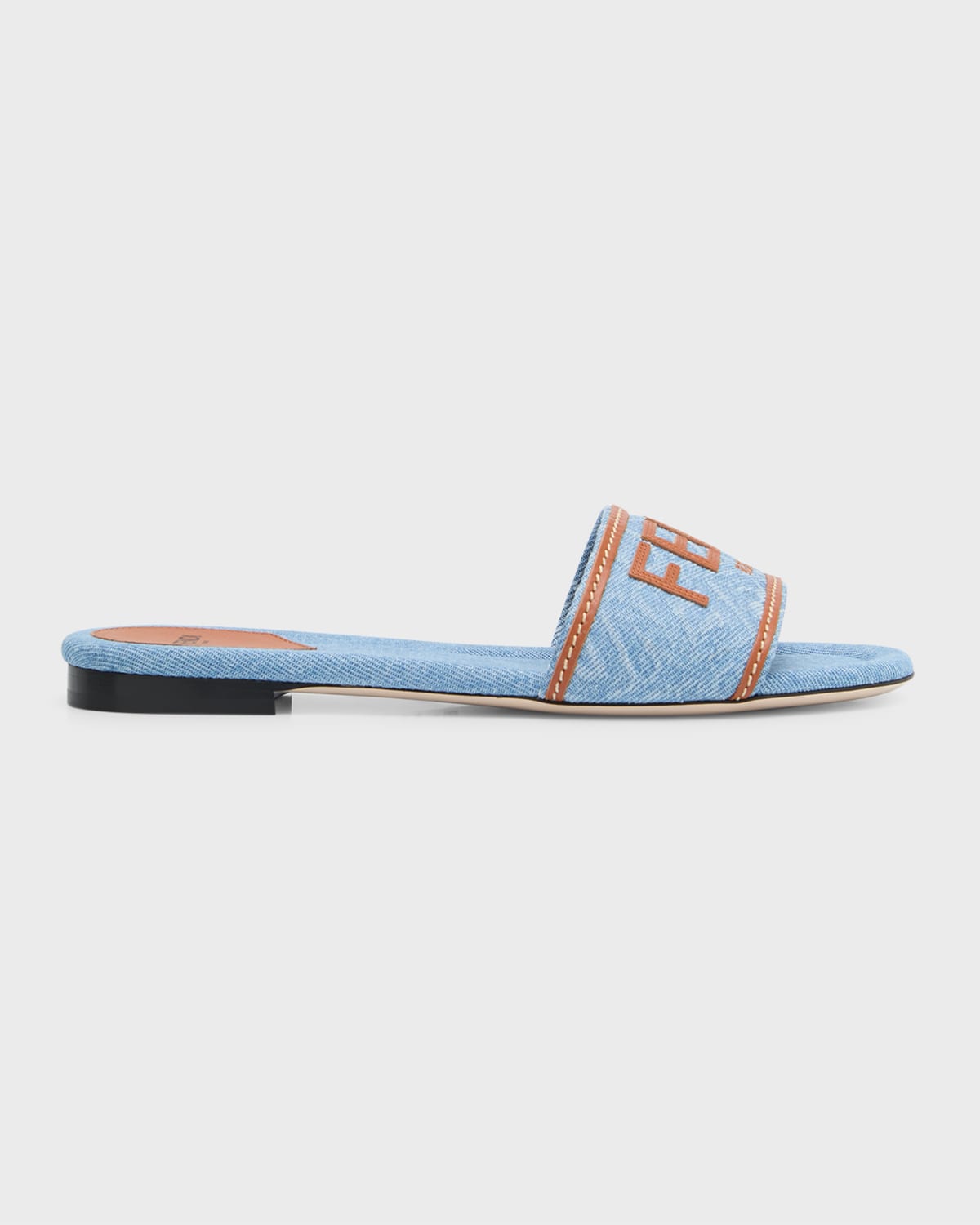Denim Logo Flat Resort Sandals