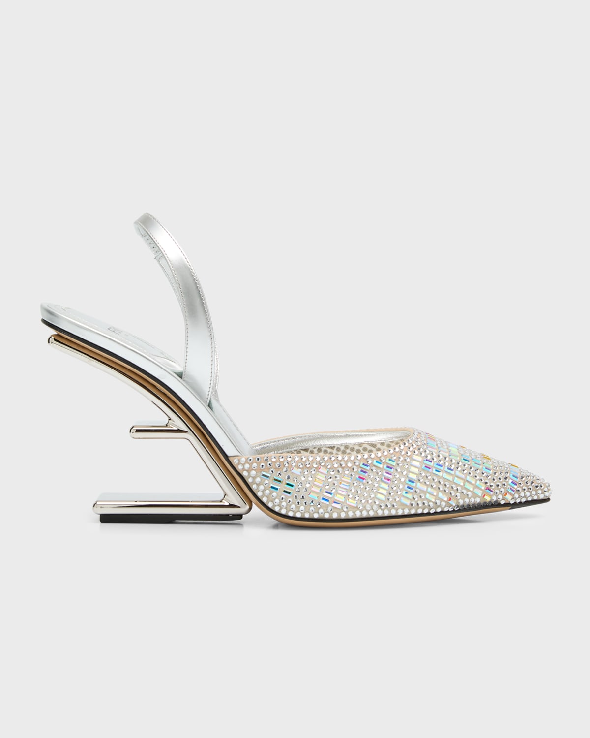 FENDI FIRST CRYSTAL F-HEEL HALTER PUMPS