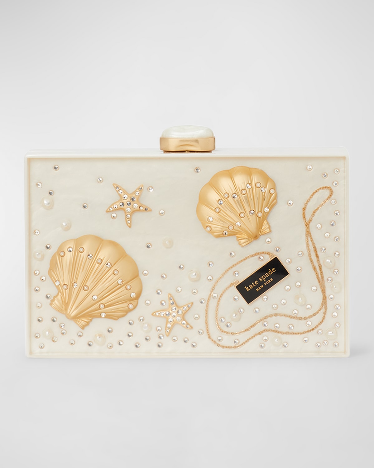 kate spade new york what the shell small ocean scene clutch bag