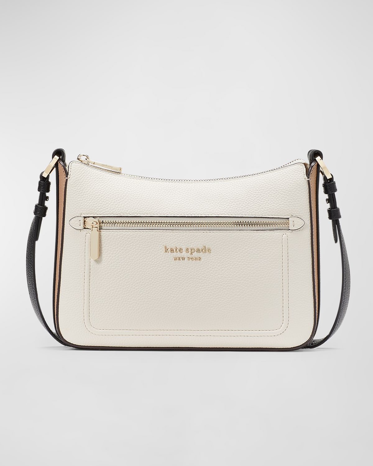 Kate Spade New York Hudson Colorblocked Pebbled Leather Small Crossbody In Parchment Multi