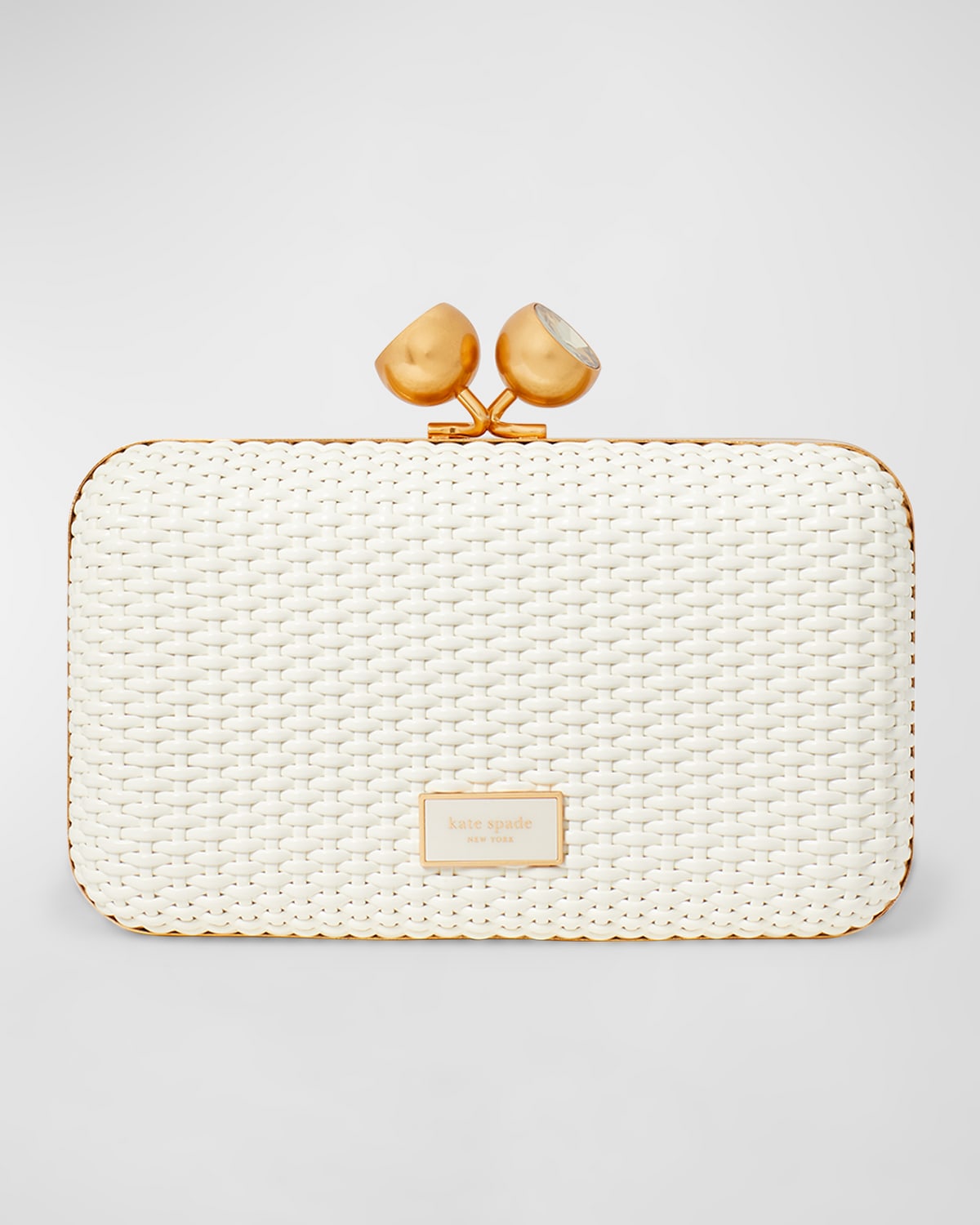 KATE SPADE SMALL WOVEN FAUX-LEATHER CLUTCH BAG