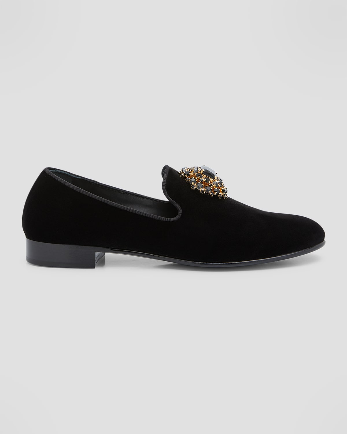 Giuseppe Zanotti Men's Kevin 15 Crystal Rayon Loafers In Nero