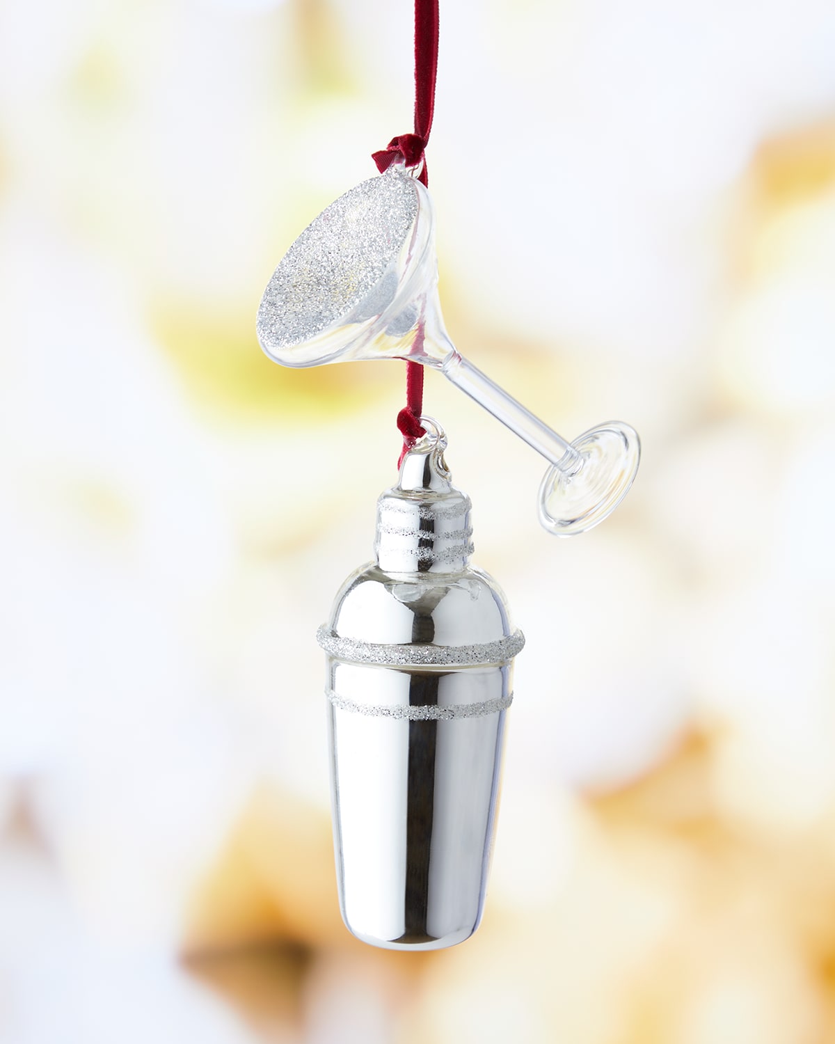 Cody Foster & Co Martini & Shaker Set Christmas Ornament In White