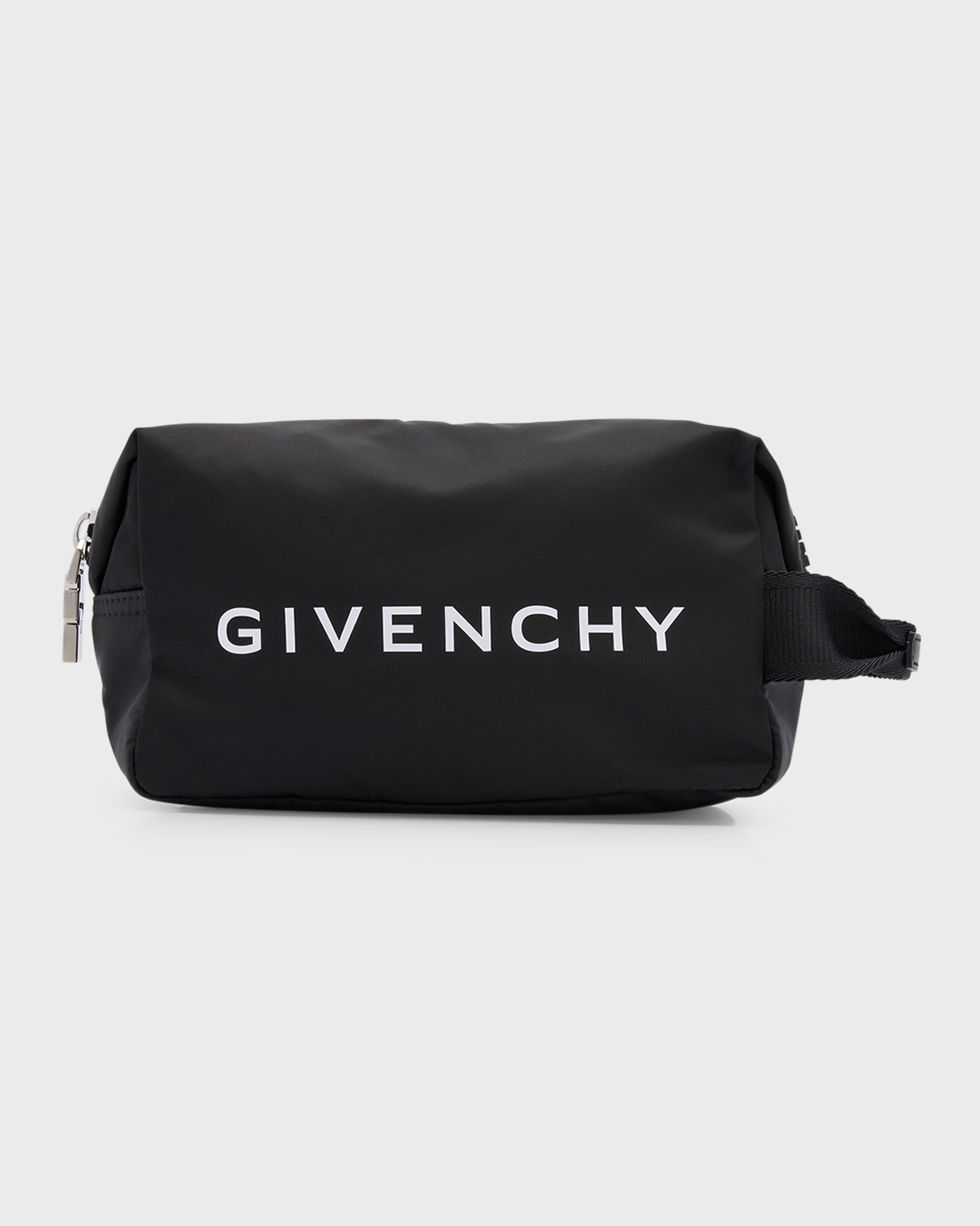 Shop Givenchy Men's 4g-zip Nylon Logo Toiletry Pouch In Black