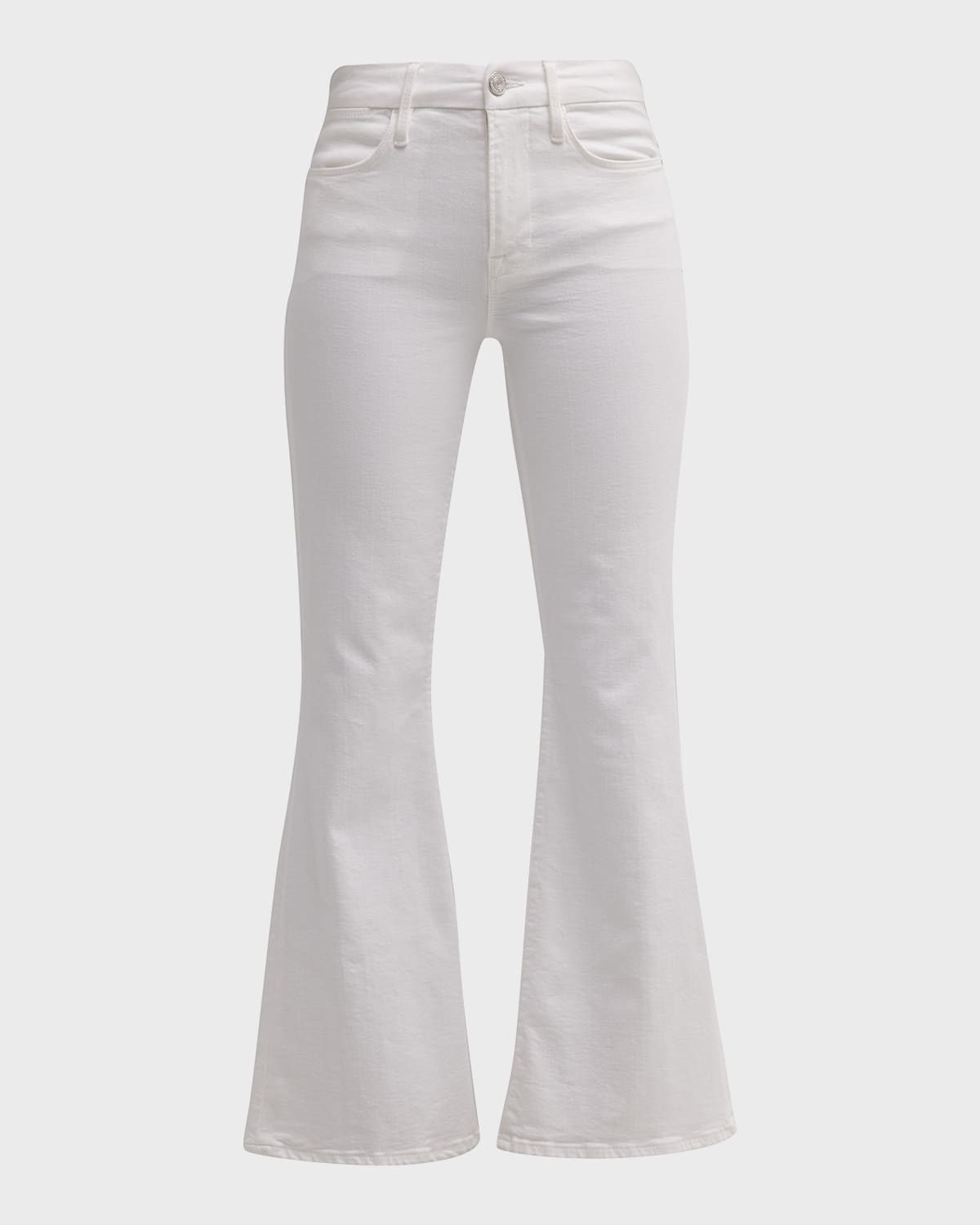 Frame Le High Flare Trapunto Straight Pant In Blanc In Blanc