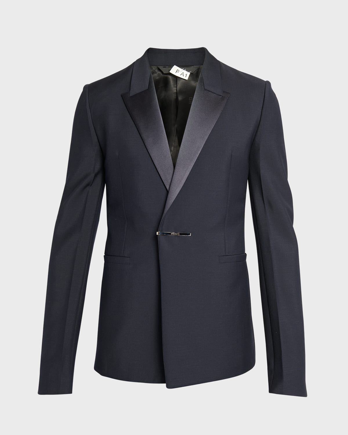 Shop Givenchy Men's Evening Jacket With Metal Clip Closure In Night Blue