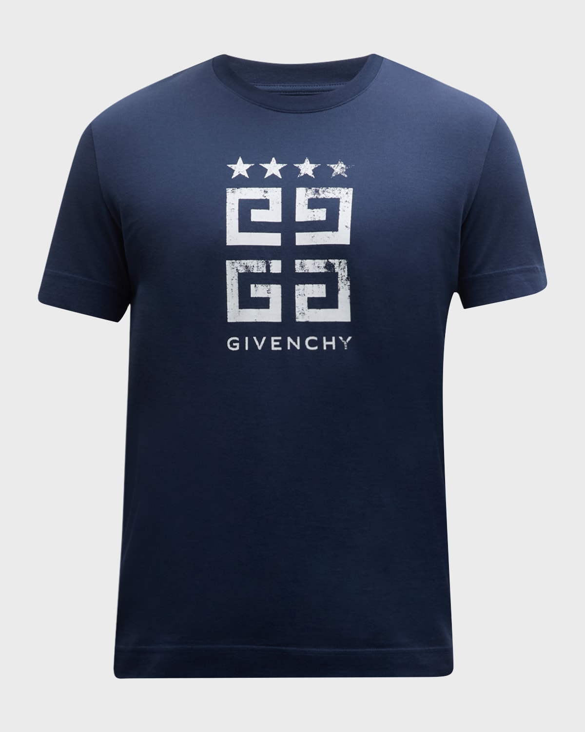 Givenchy 4g Stars T-shirt In Cotton In Deep Blue