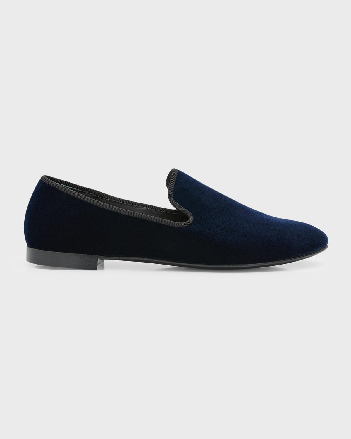 Shop Giuseppe Zanotti Men's Veronica Velvet Loafers In Navy