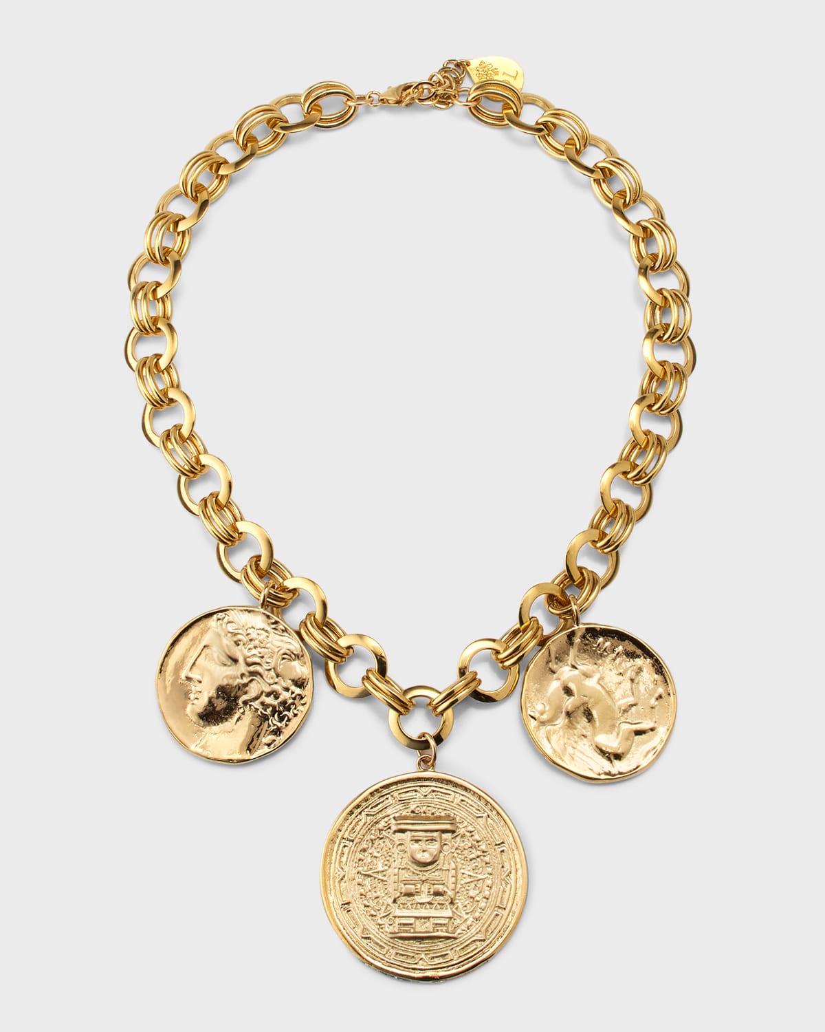 24k Triple Gold Coin Necklace
