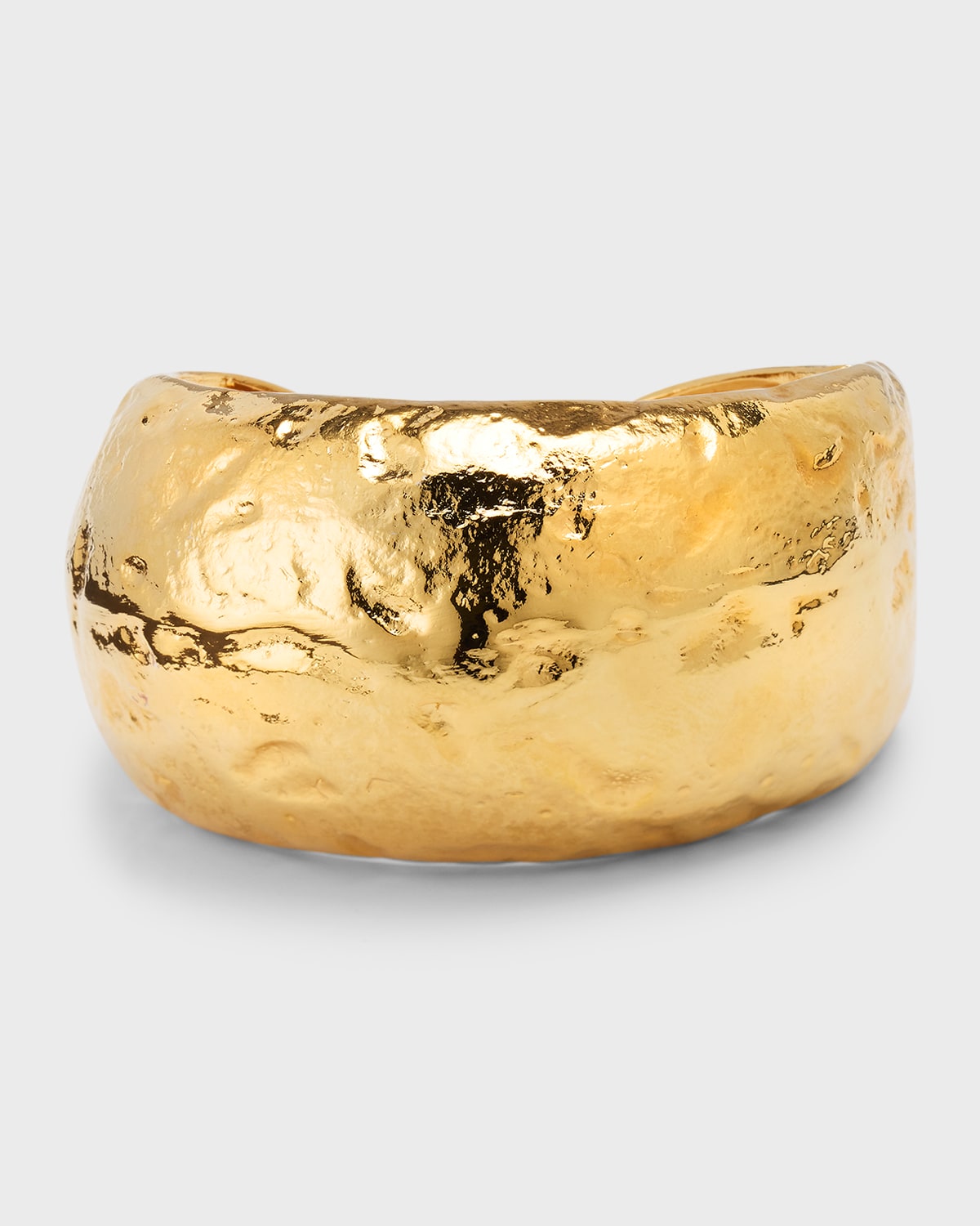 Kenneth Jay Lane 22k Hammered Gold Cuff Bracelet In Satin Gold