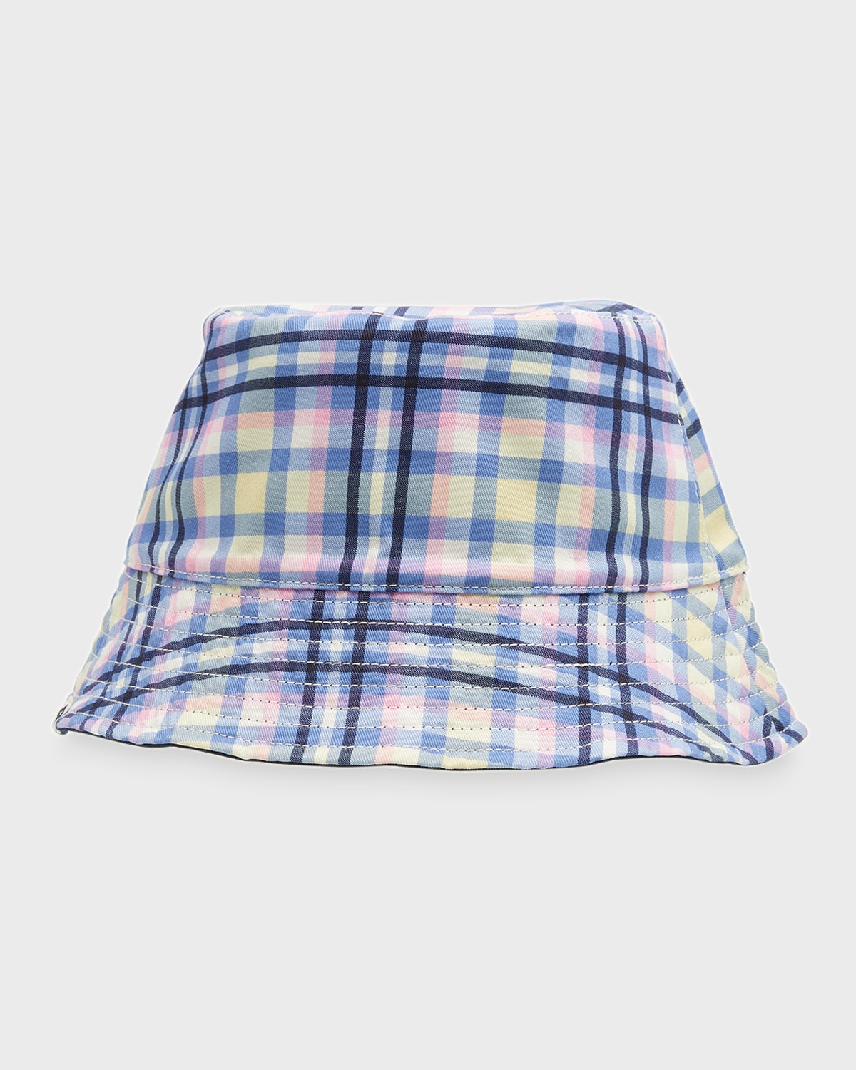 Shop Kate Spade Garden Plaid Reversible Bucket Hat In 400 Sapphire Haze