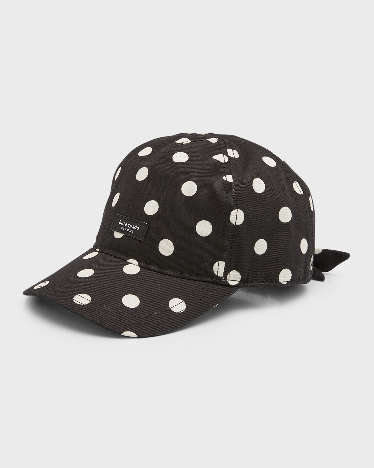 Shop Kate Spade Spaced Picture Polka-dot Bow Baseball Cap In 975 Black Cream