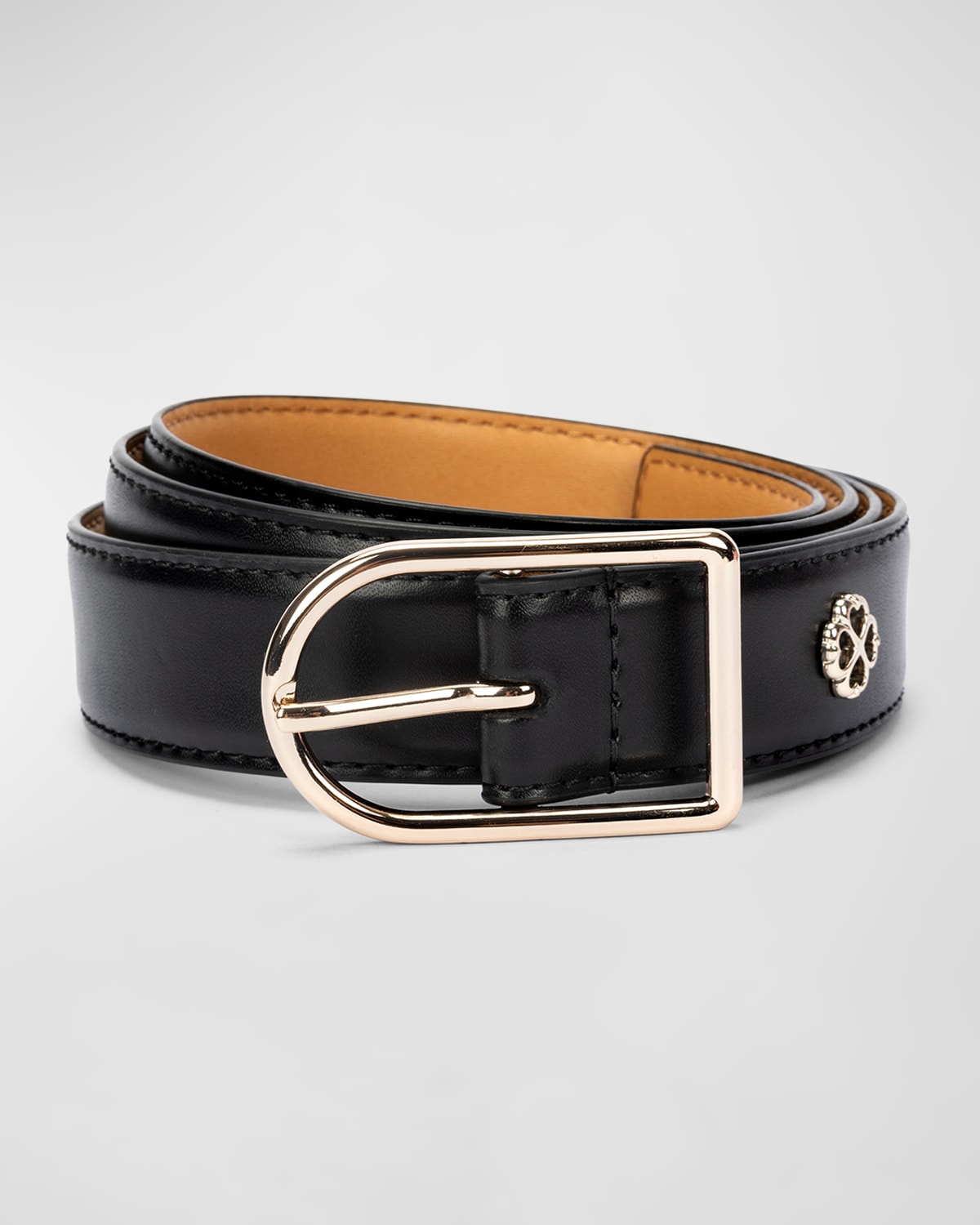 KATE SPADE ASYMMETRICAL BUCKLE MIXED-MEDIA BELT